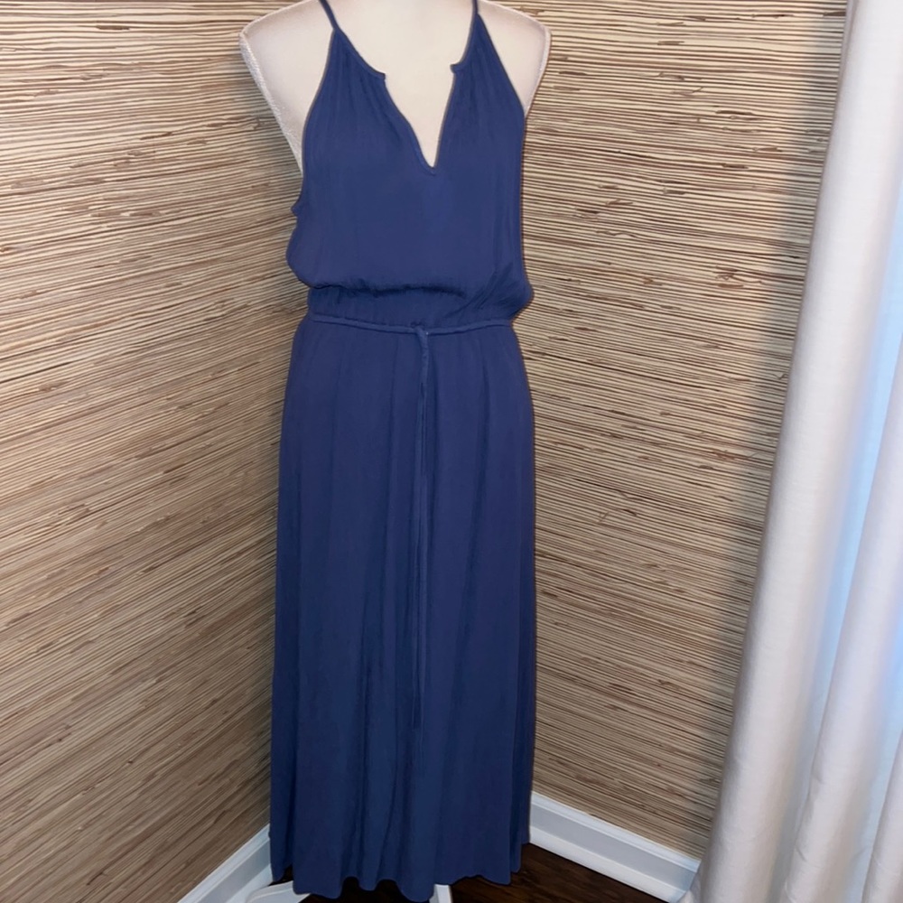 Gap medium blue purple sleeveless maxi dress nwot new!